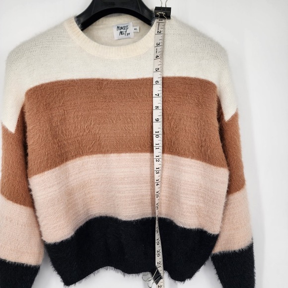 Princess Polly Sweater Women's M/L Petronilla Fuzzy Stripe Pullover Crewneck EUC - Picture 4 of 8